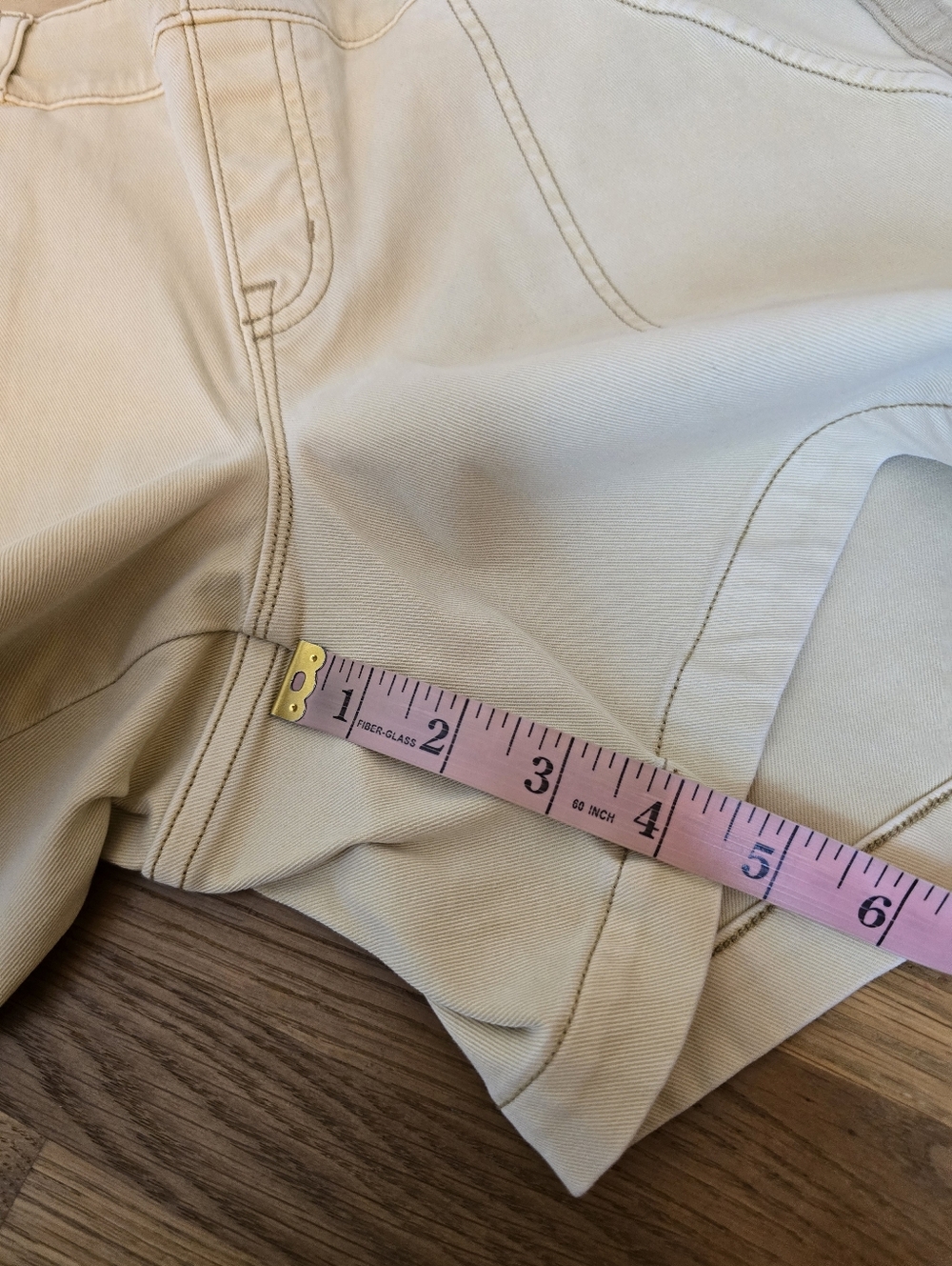 Spanx Stretch Twill Shorts Women’s Large Khaki / Beige High Rise Shaping Casual - Picture 11 of 12